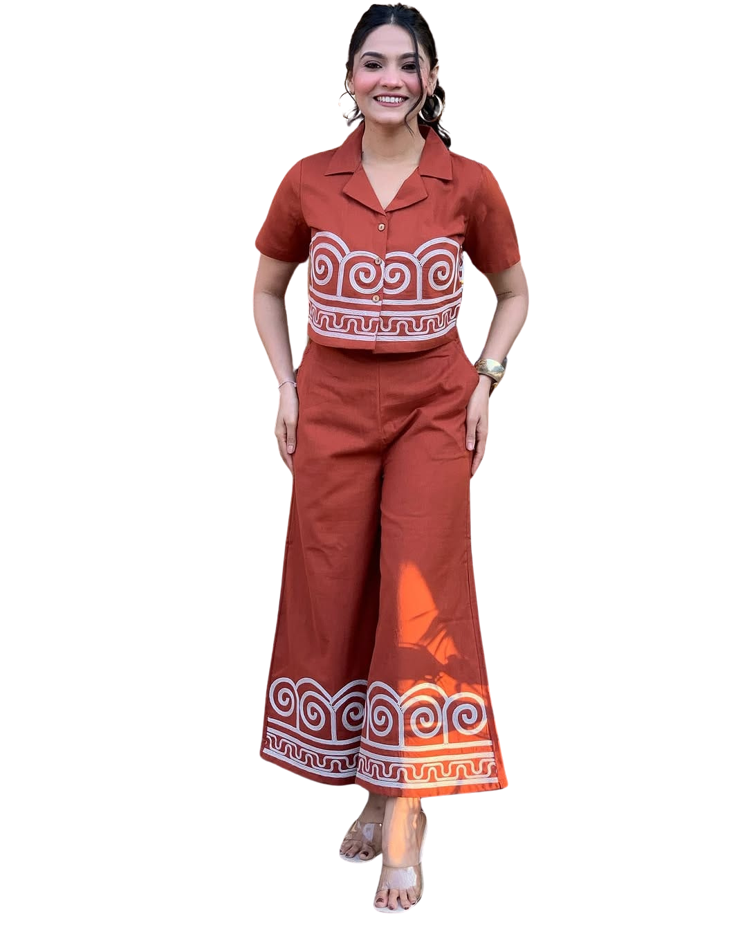 Laidback Luxe ? Embroidered Floral Dress with Printed Touch (XL)